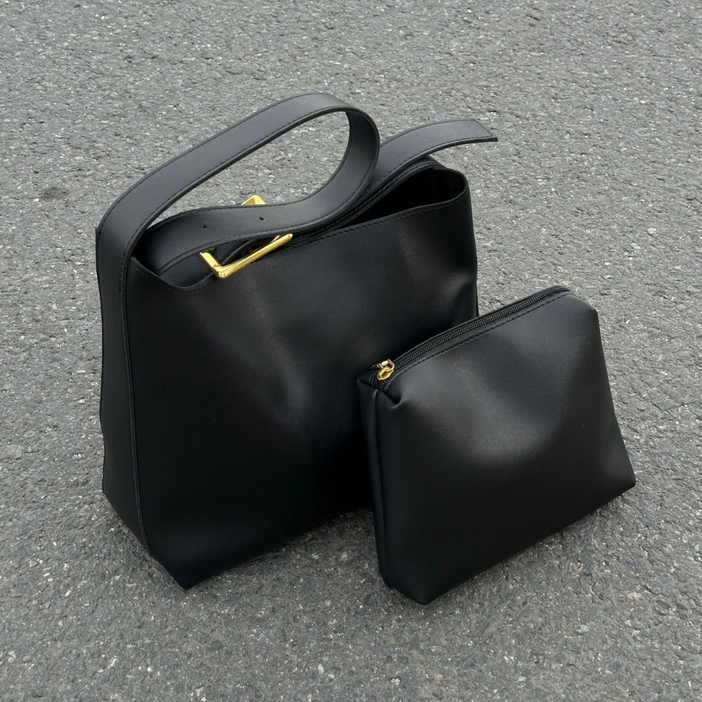 Sac épaule en cuir vegan avec pochette – Livia