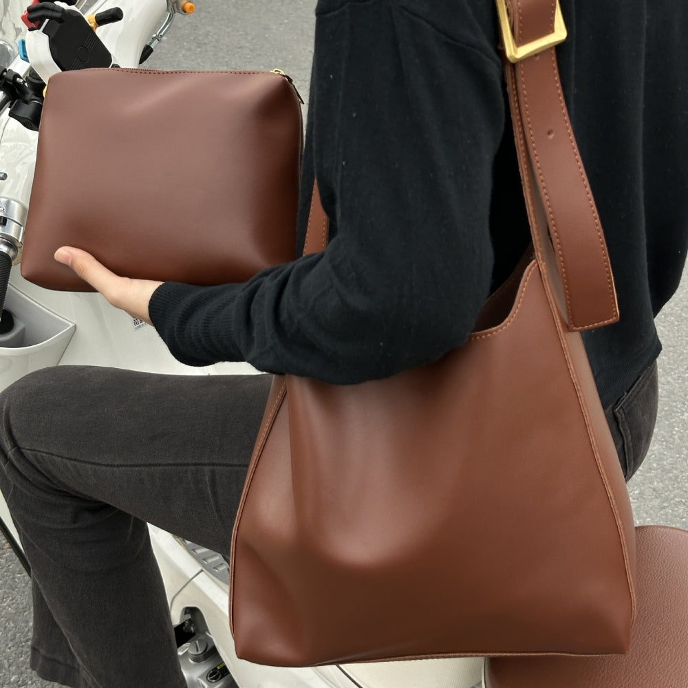 Sac épaule en cuir vegan avec pochette – Livia