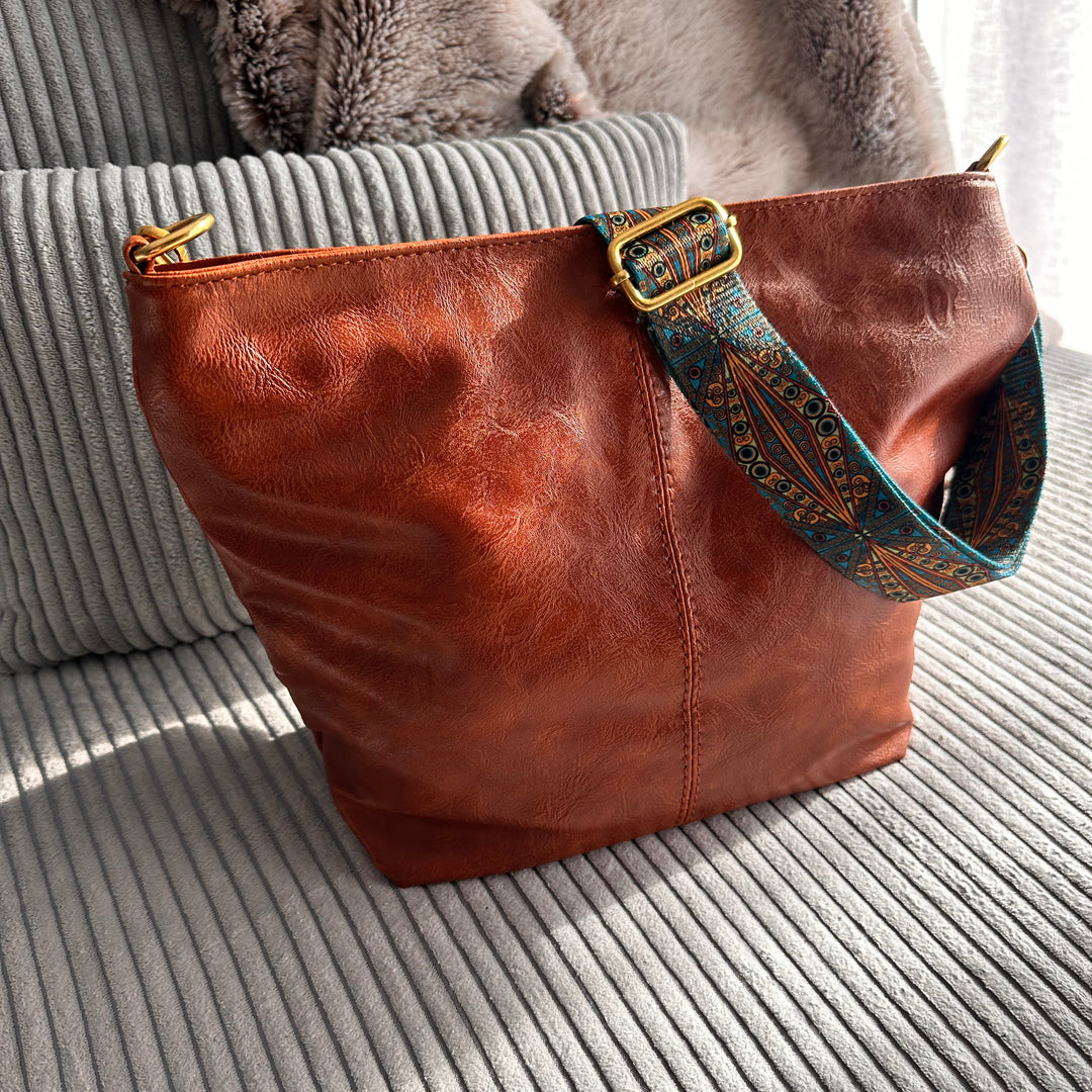 vegan leather shoulder tote bag - Angèle