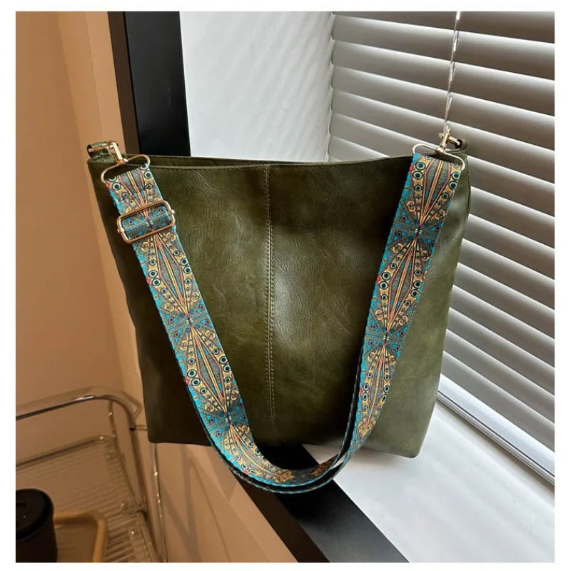 vegan leather shoulder tote bag - Angèle