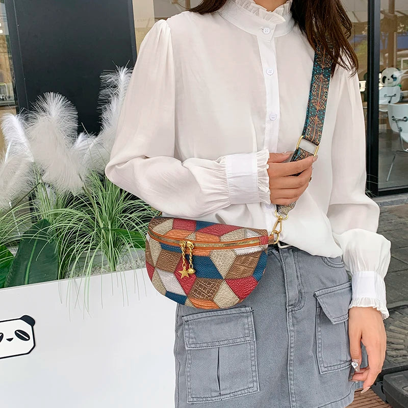 sac banane effet cuir motif original Anna