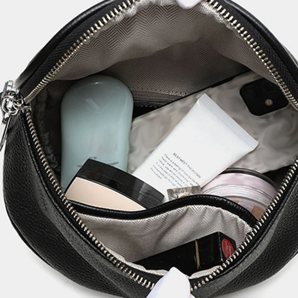 grand sac banane cuir végétal, bandoulière motif - Alice