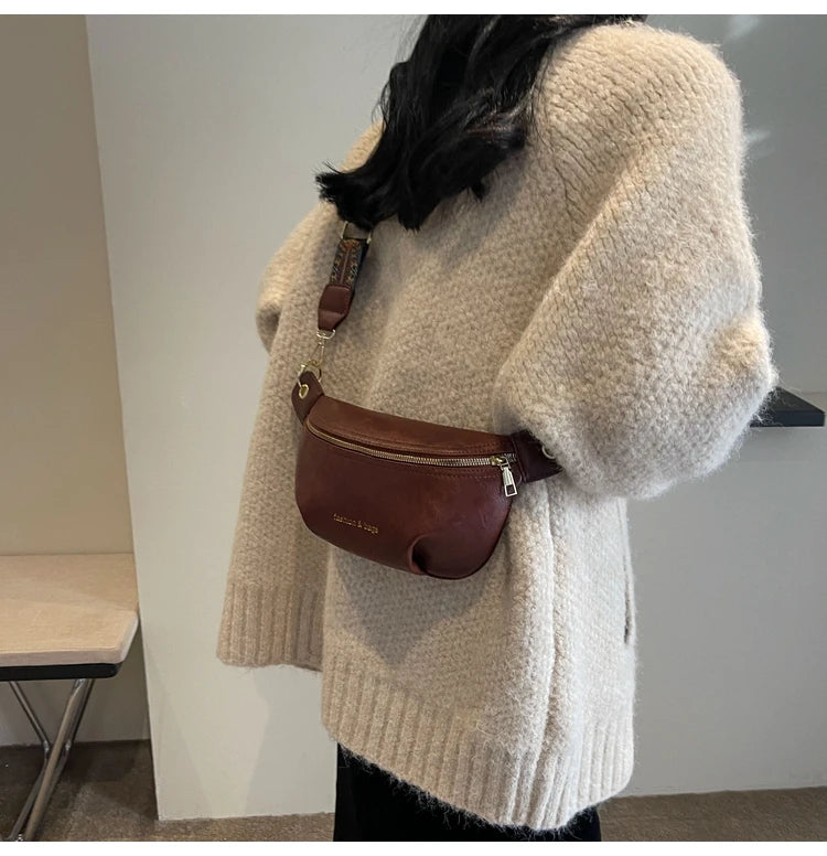 sac banane en cuir végétal chic - Rose