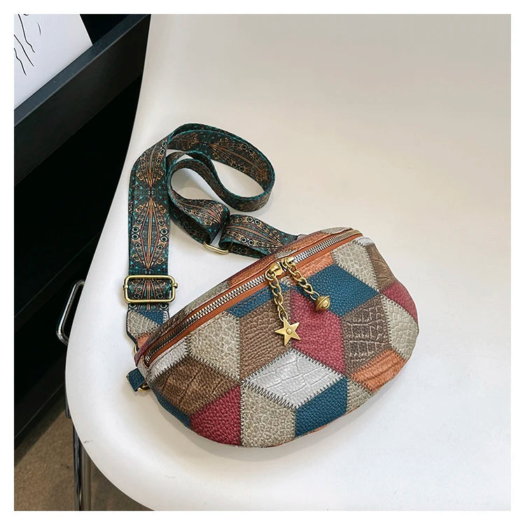 sac banane effet cuir motif original Anna