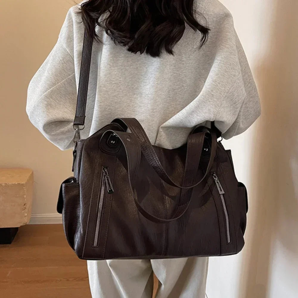 sac à main de cours en bandoulière, fermeture zip - Aliona