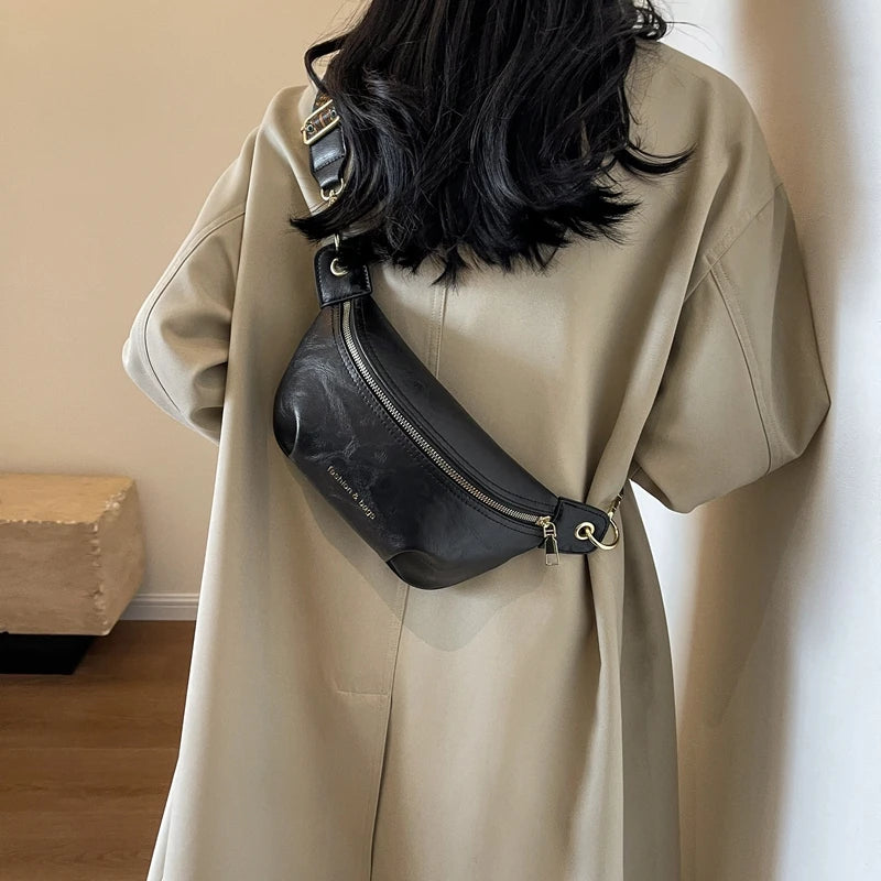 sac banane en cuir végétal chic - Rose