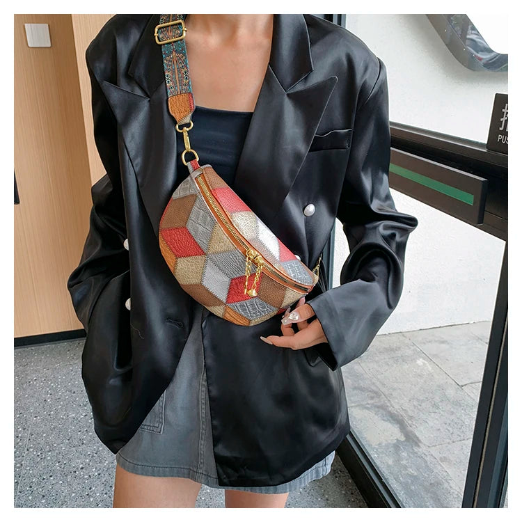 sac banane effet cuir motif original Anna