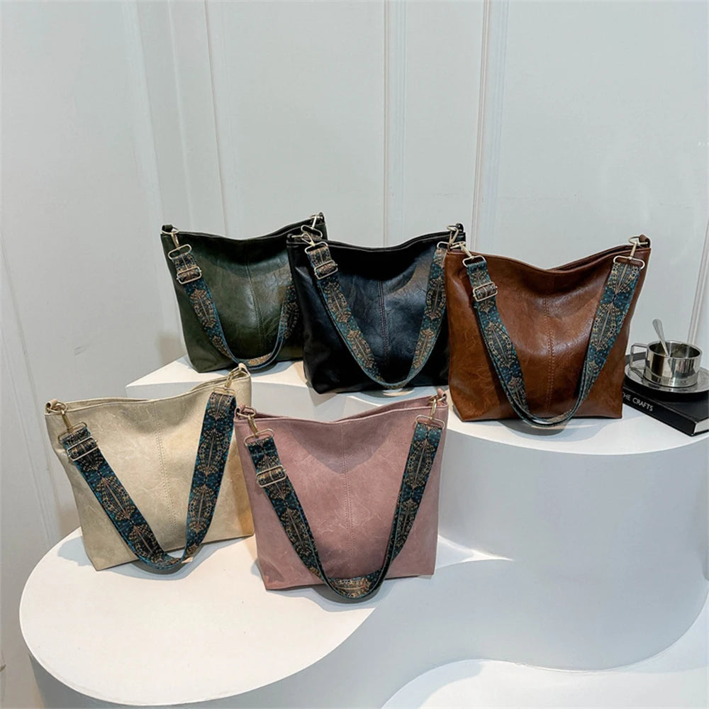 vegan leather shoulder tote bag - Angèle
