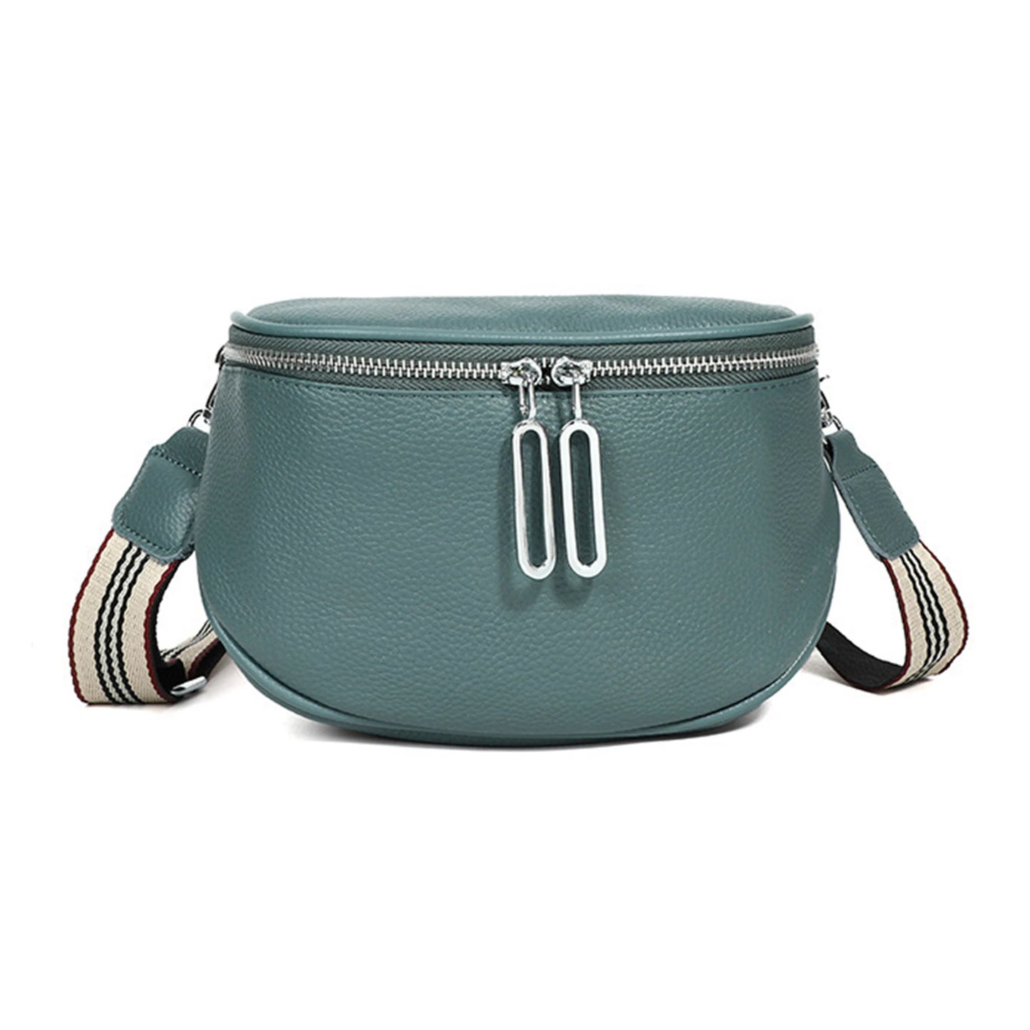 grand sac banane cuir végétal, bandoulière motif - Alice