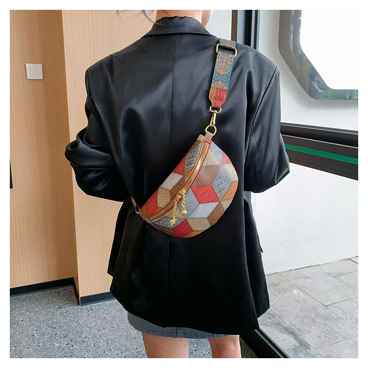 sac banane effet cuir motif original Anna