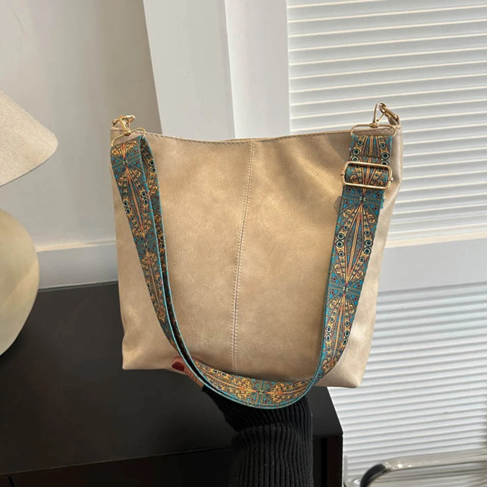 vegan leather shoulder tote bag - Angèle