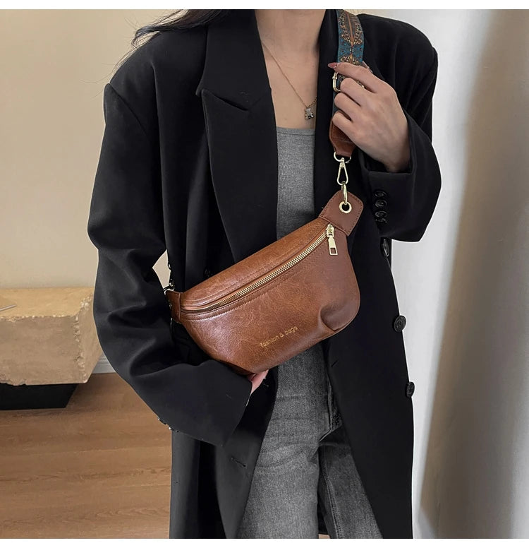 sac banane en cuir végétal chic - Rose