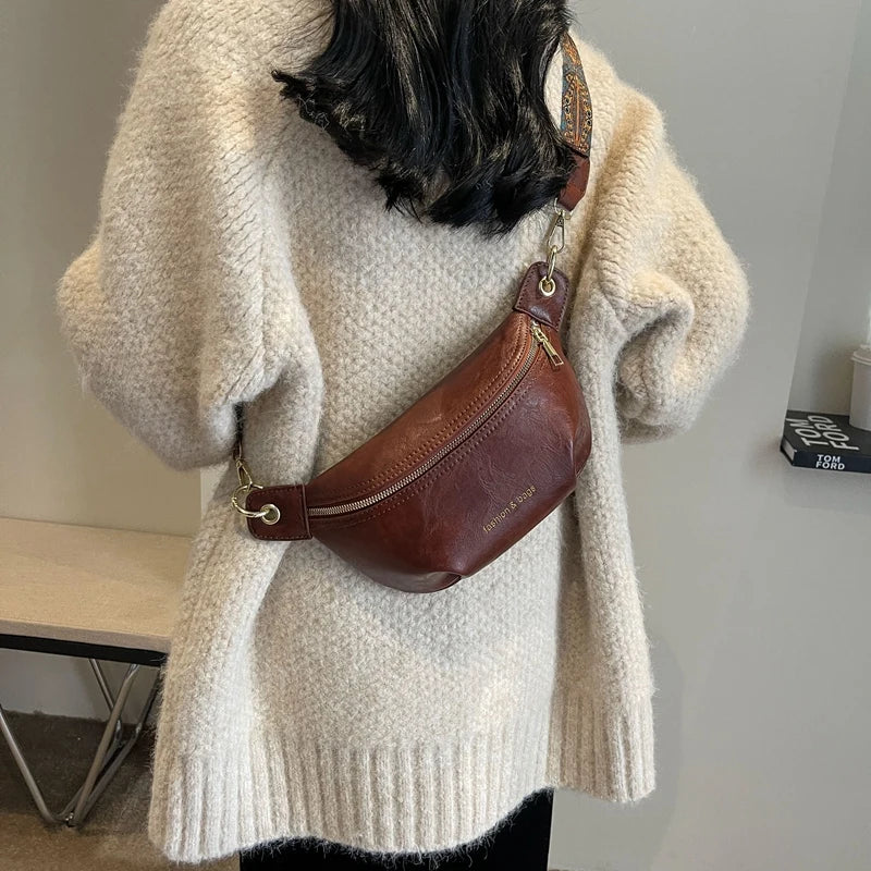 sac banane en cuir végétal chic - Rose