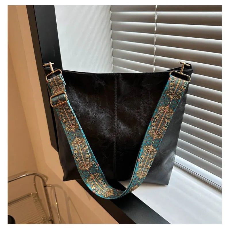 vegan leather shoulder tote bag - Angèle