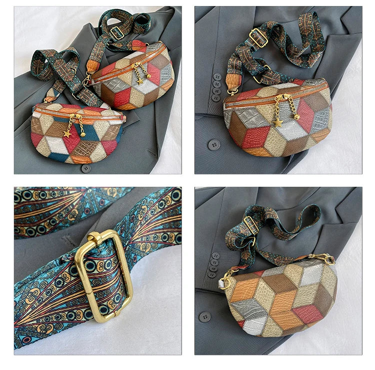 sac banane effet cuir motif original Anna