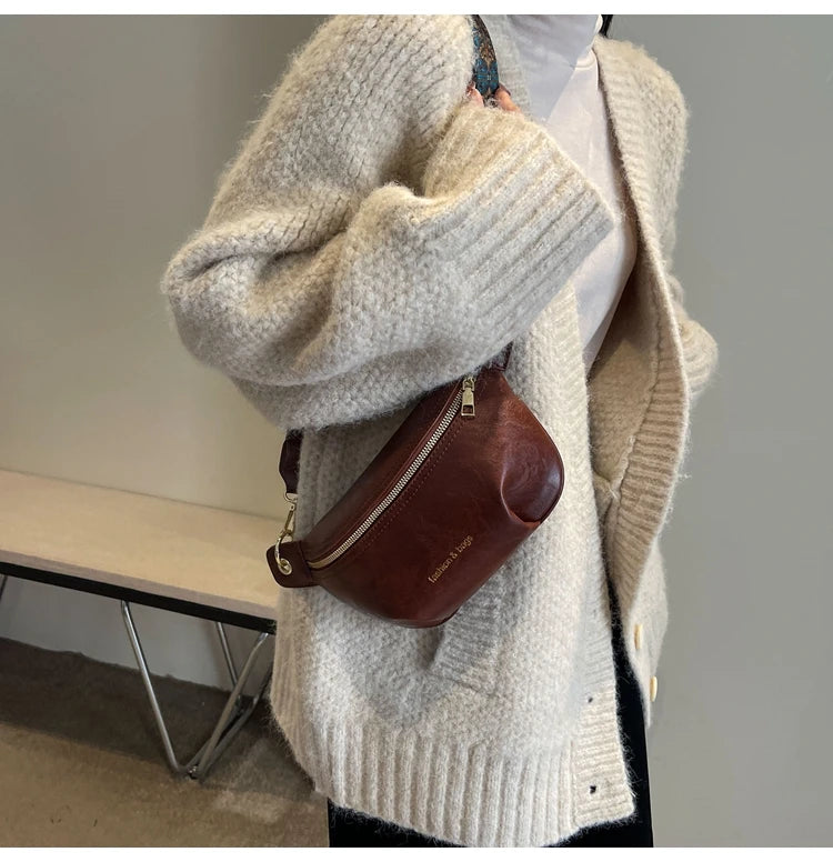 sac banane en cuir végétal chic - Rose