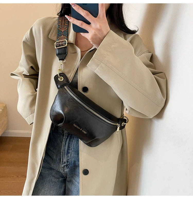 sac banane en cuir végétal chic - Rose