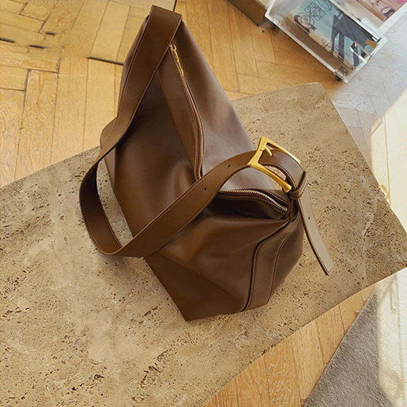 smooth and supple leather tote bag - Auréa