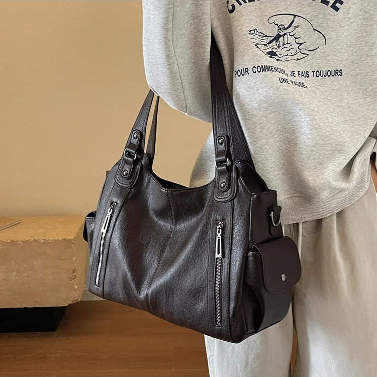 sac à main de cours en bandoulière, fermeture zip - Aliona