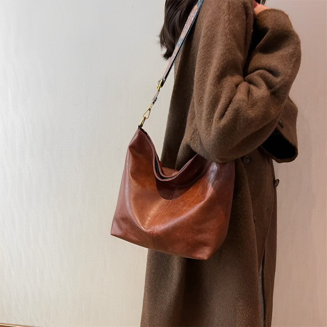 vegan leather shoulder tote bag - Angèle