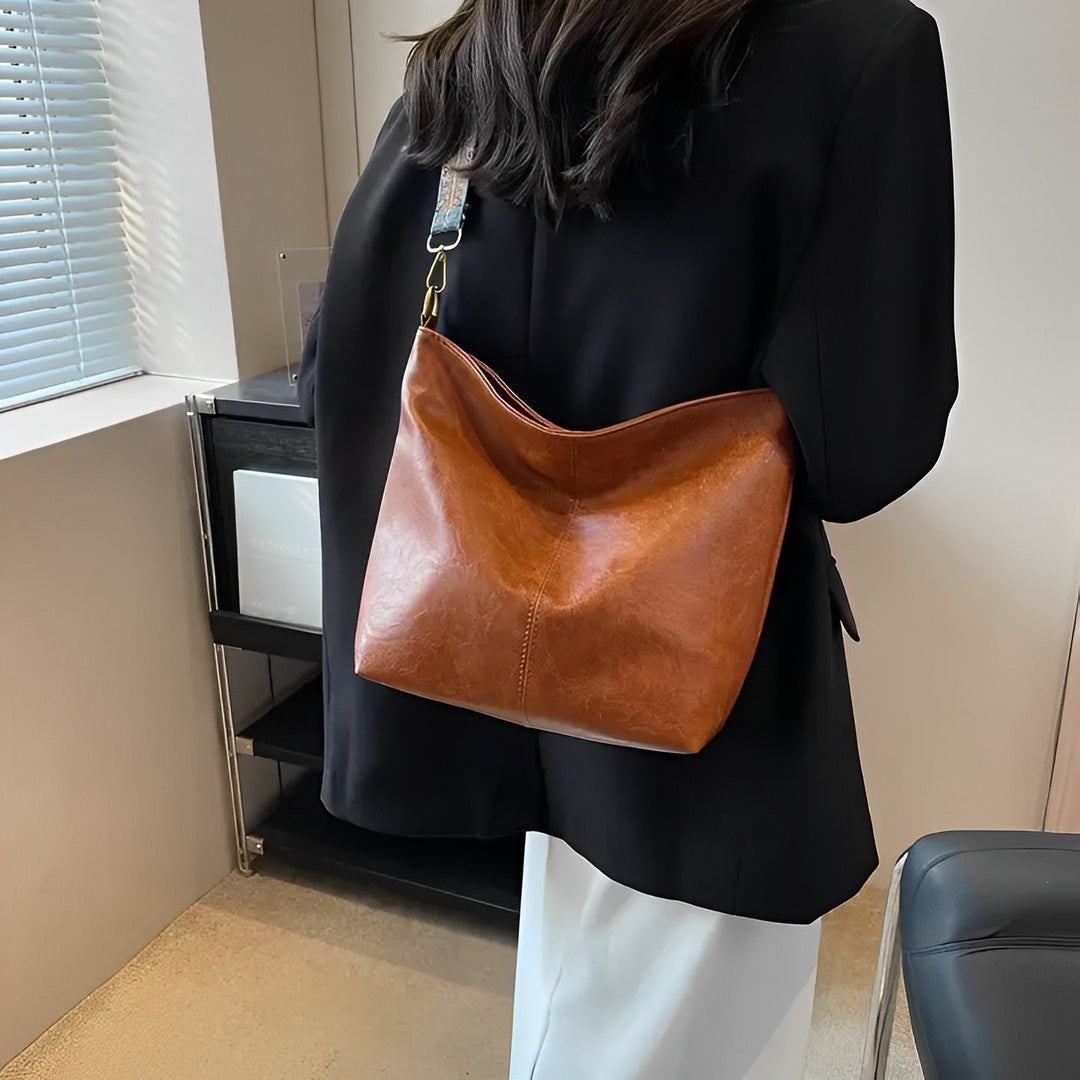 vegan leather shoulder tote bag - Angèle