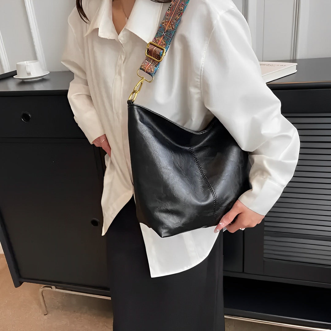 vegan leather shoulder tote bag - Angèle