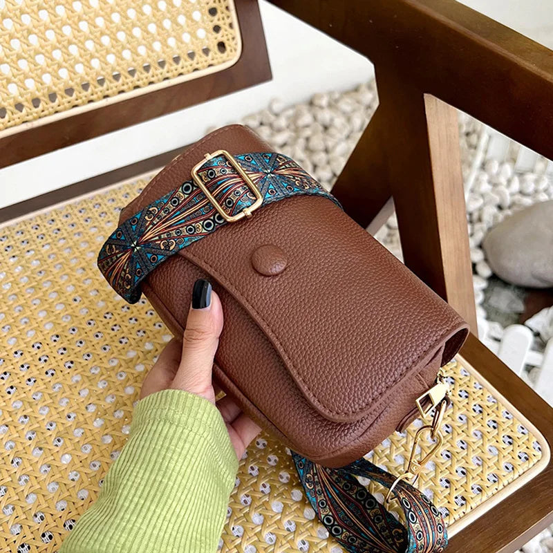 petit sac en bandoulière en cuir végétal Alix
