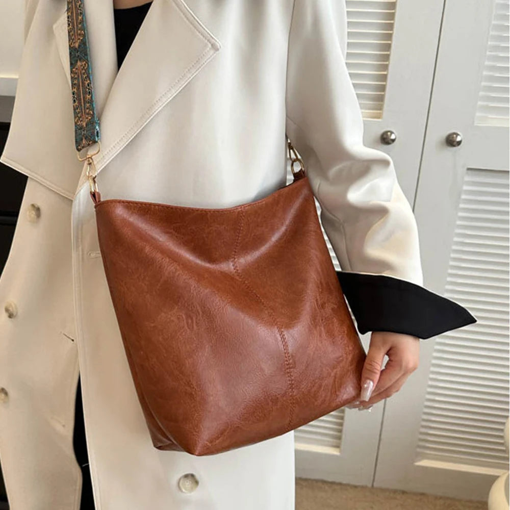 vegan leather shoulder tote bag - Angèle