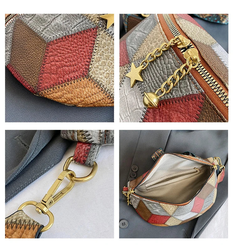 sac banane effet cuir motif original Anna