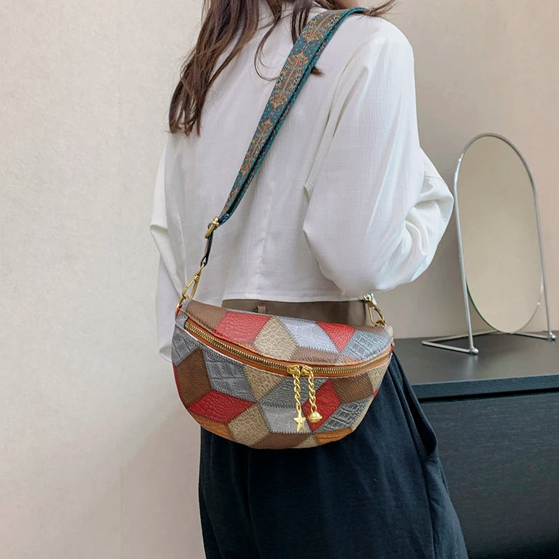 sac banane effet cuir motif original Anna