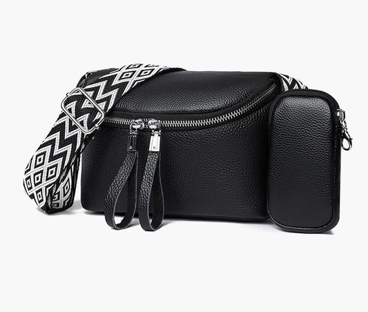 sac en bandoulière avec pochette cuir végétal Mia