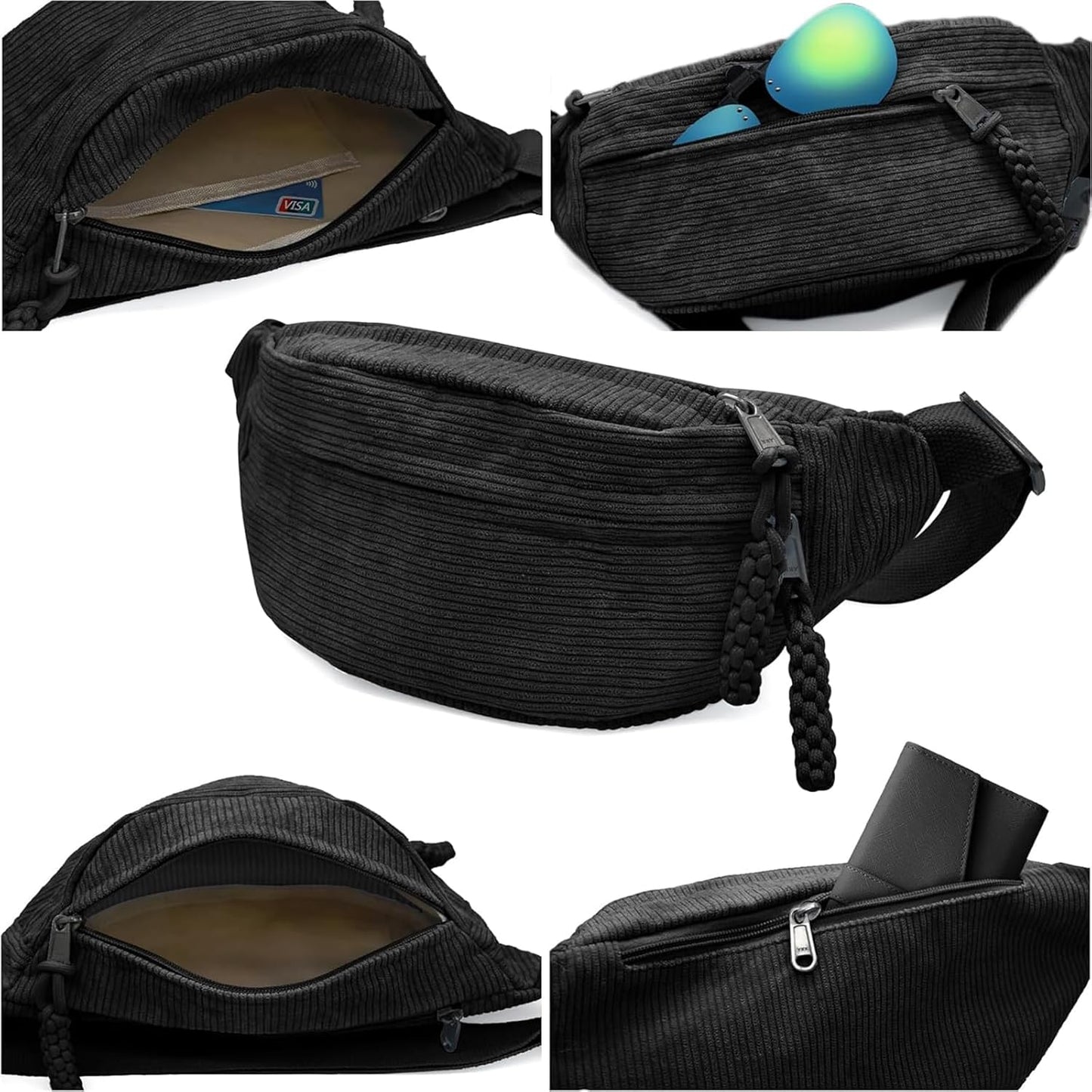 sac banane velours noir Lila