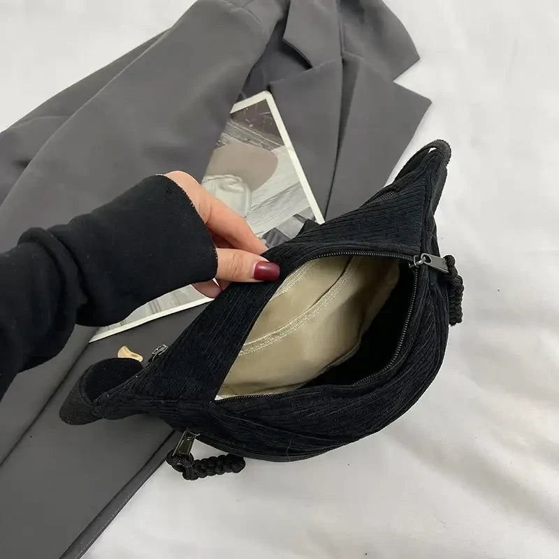 sac banane velours noir Lila