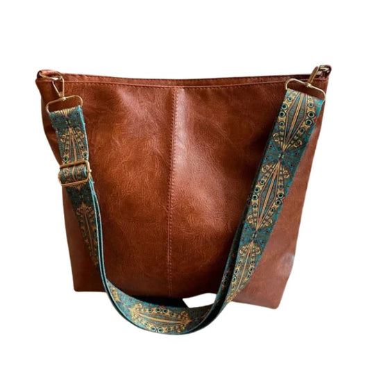 sac fourre tout à bandoulière en cuir vegan