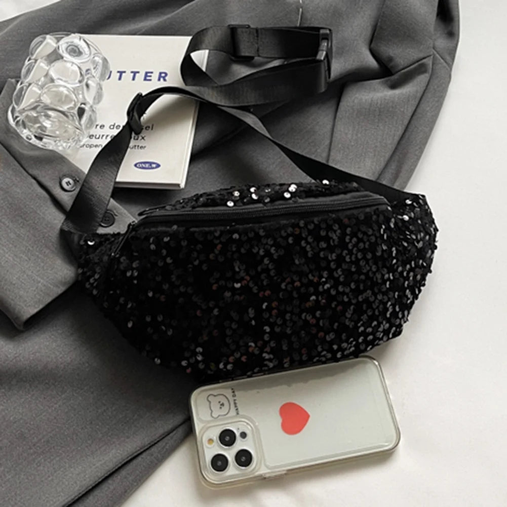 sac banane noir paillette Vanessa