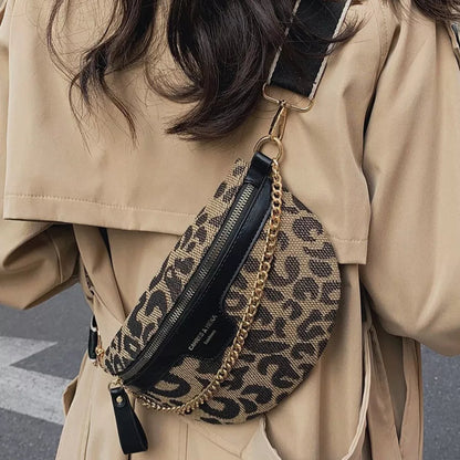 sac banane léopard à bandoulière Justine