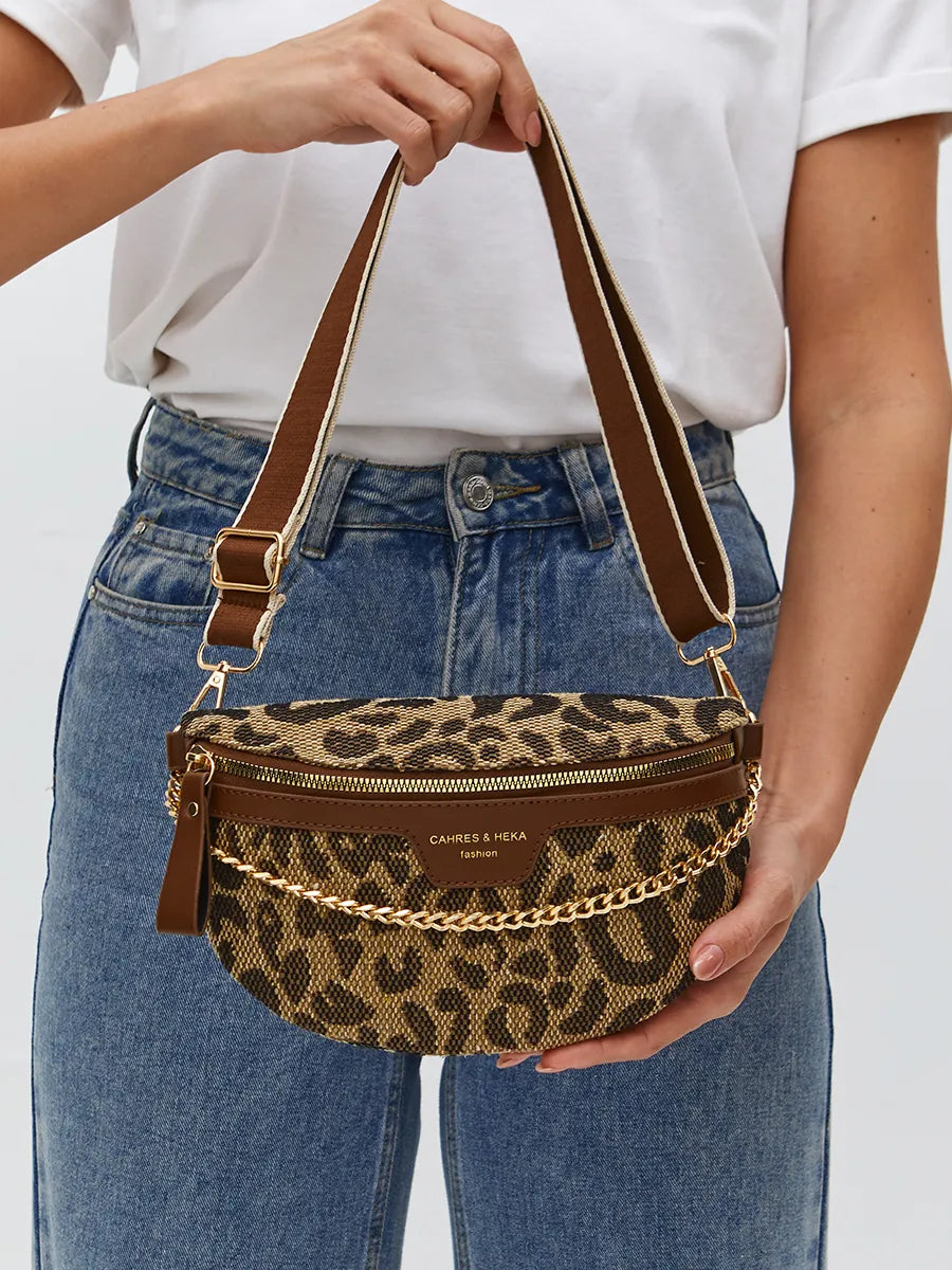 sac banane léopard à bandoulière Justine