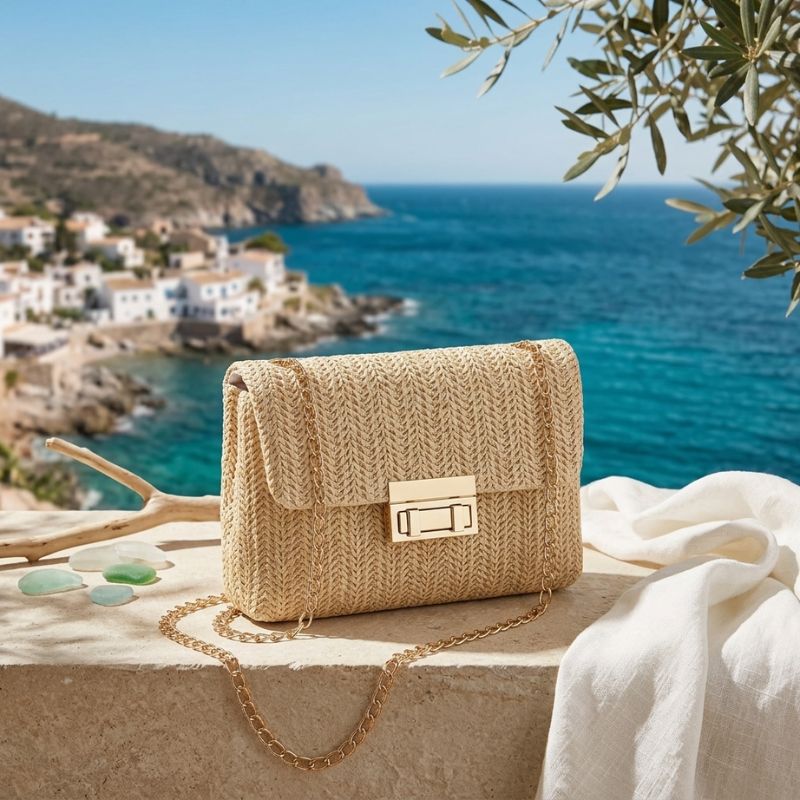 Petit Sac en Paille Bandoulière - Joy
