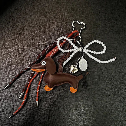 Porte-clés Sac Teckel en Cuir