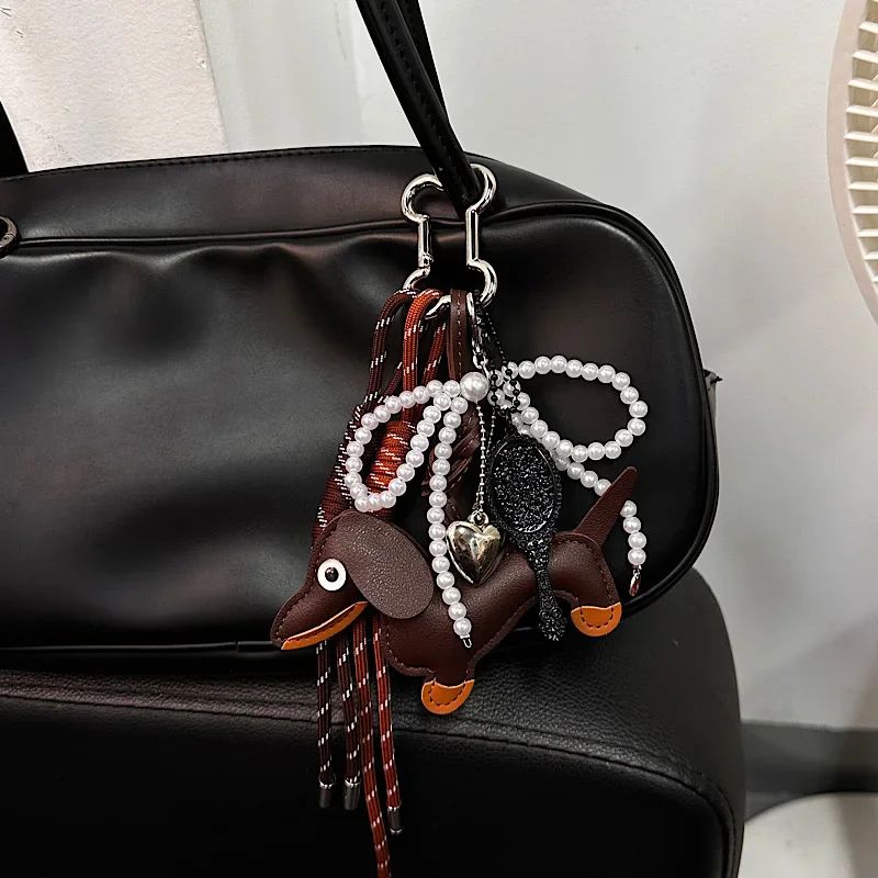 Porte-clés Sac Teckel en Cuir