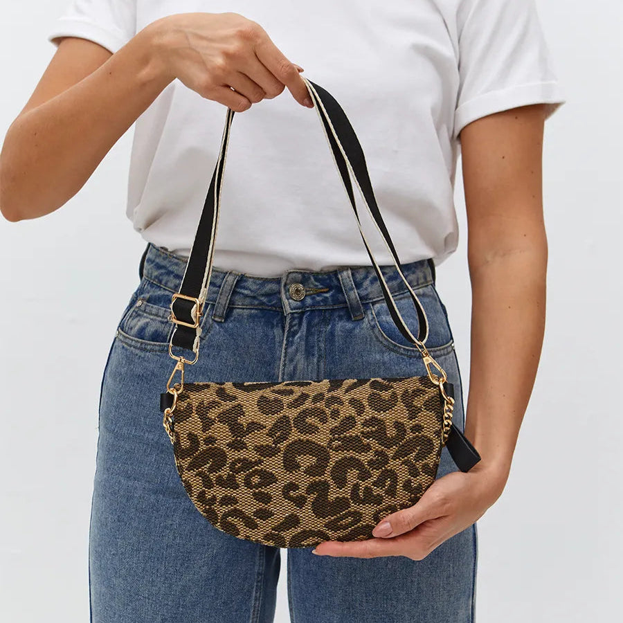 sac banane léopard à bandoulière Justine