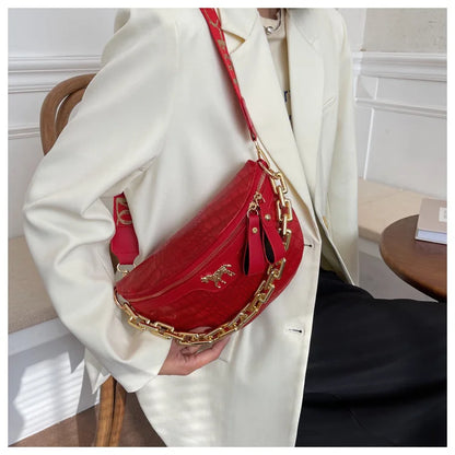 Sac banane cuir avec chaîne dorée Élona