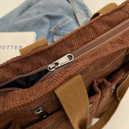 Versatile shoulder bag, corduroy - Ilona