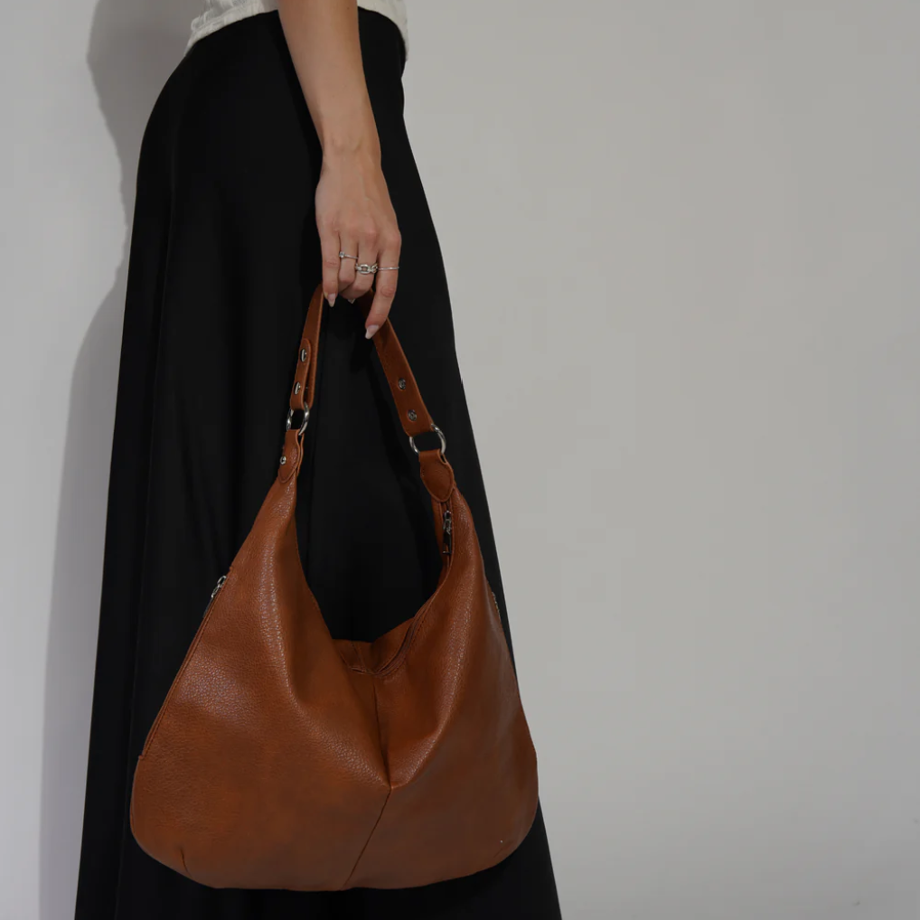 Grand sac à main en cuir grainé souple, luxe - Meylia