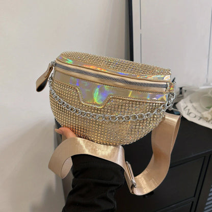 sac banane doré avec strass Lucie