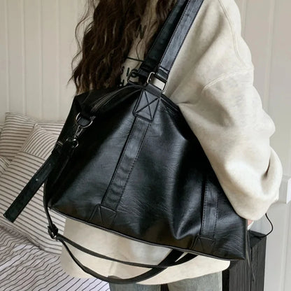 Grand sac à main en cuir, bandoulière amovible - Solena