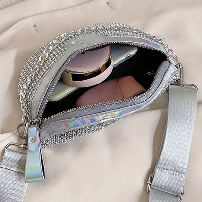 sac banane argenté avec strass Carlotta