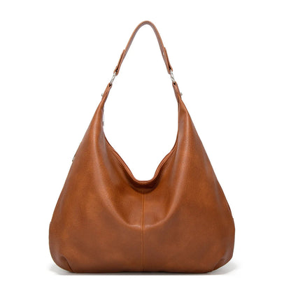 Grand sac à main en cuir grainé souple, luxe - Meylia