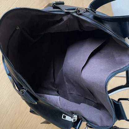 Grand sac à main en cuir, bandoulière amovible - Solena