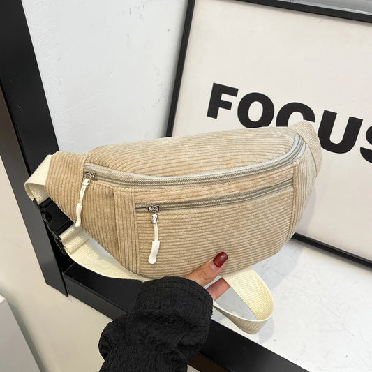 sac banane en velours côtelé chic Opaline